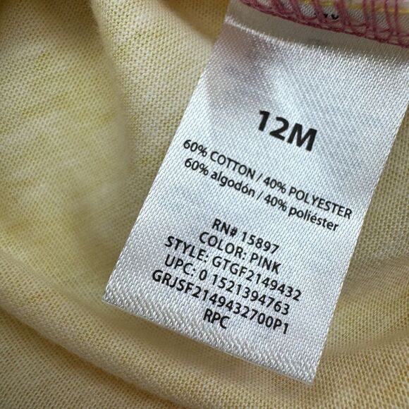 Garanimals Girl's Sweat Suit Jog Outfit Pink Yellow Tie Dye Size 12 Months - Picture 4 of 8